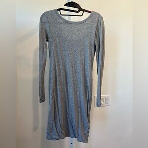 James Perse Gray Long Sleeve Dress